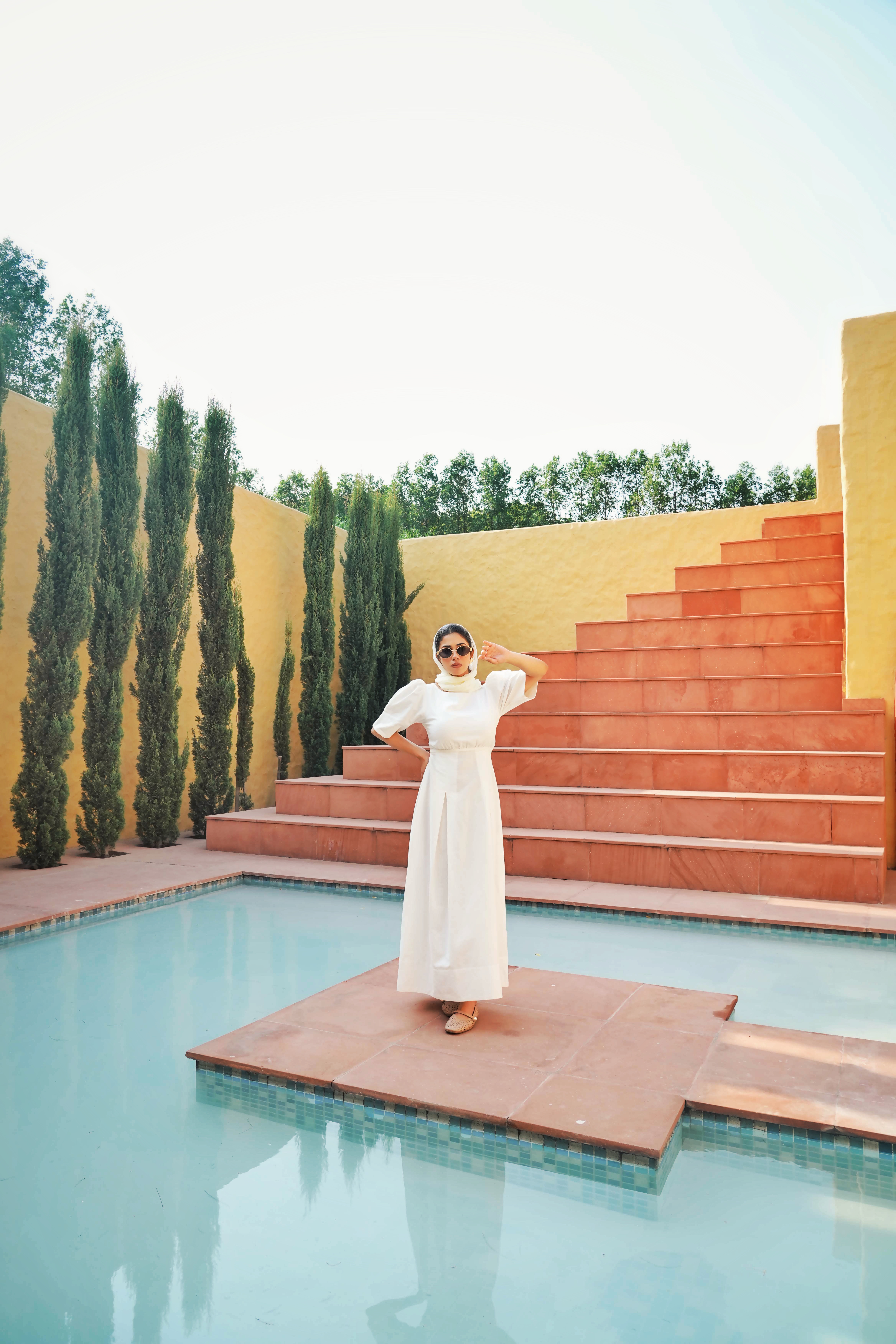 Pearl Camellia Maxi Dress
